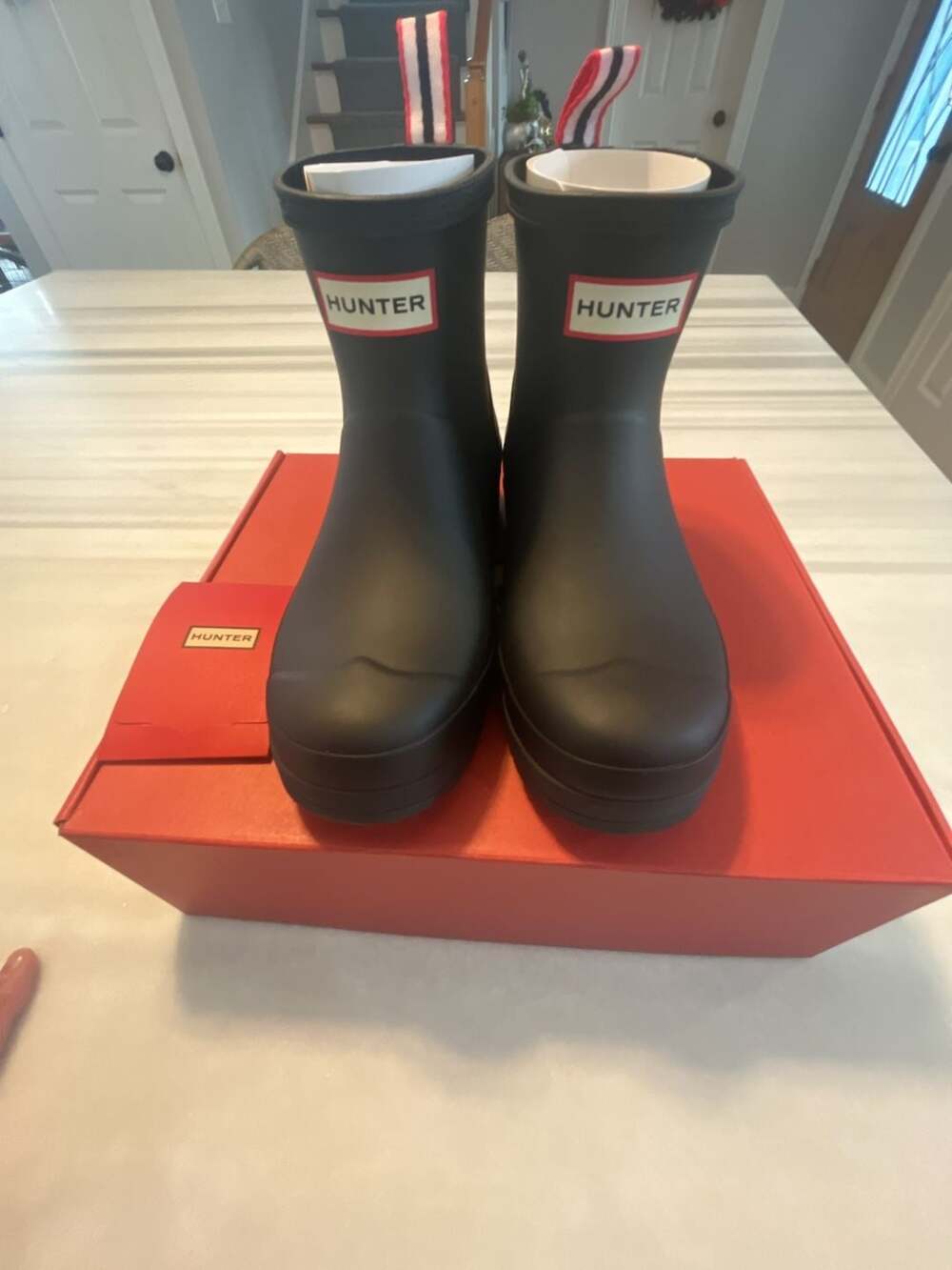 Hunter Play Short Boot Size 6 Black Rain Boots
